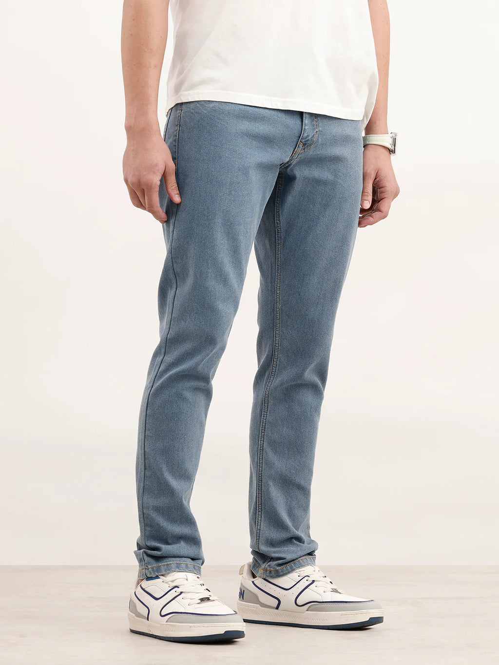 Faded Slim Fit Denim Jeans | Light Blue