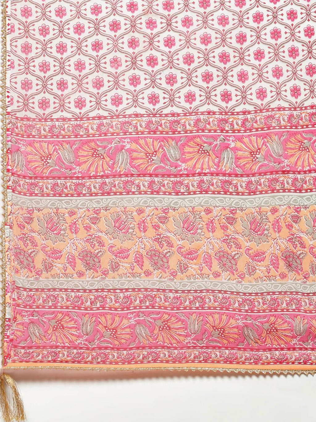 Divena Pink Cotton kurta Pant set with Dupatta
