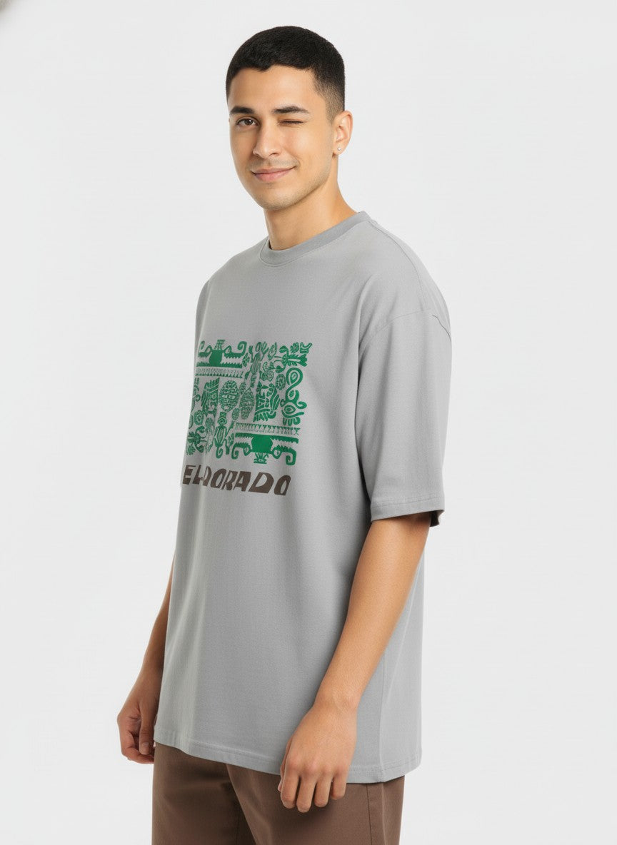 Men Oversized Cotton Tribal T-Shirt