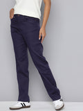 Women's Redloop High Rise Navy Straight Fit Trousers