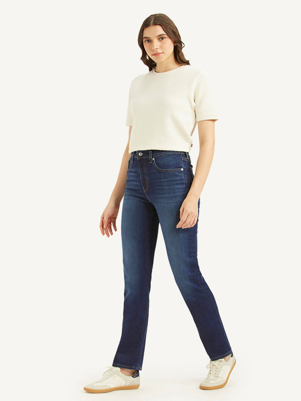 Women's 724 Dark Blue Slim Straight Fit High Rise Jeans