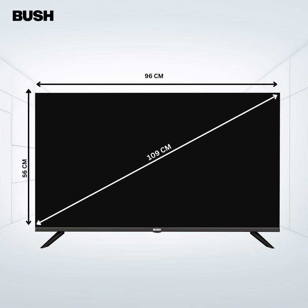 Bush QLED 108 cm (43 inch) Full HD LED Smart Android Based TV 2025 Edition with Remote, Frameless Design and Free to Air channel movie box and Sound bar (QLED-43) BB4300S PRO
