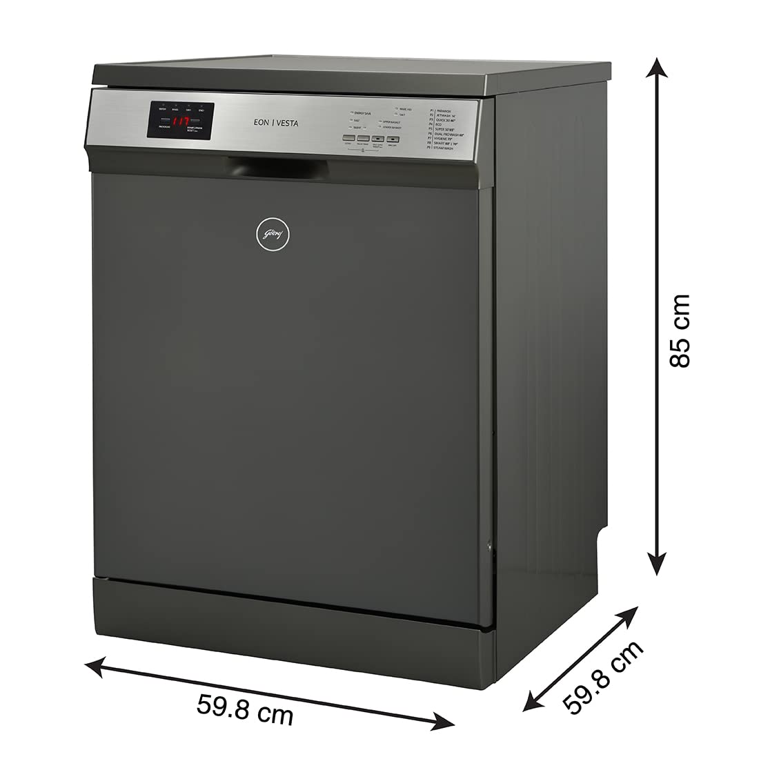 Godrej Eon Dishwasher, Steam Wash Technology,13 place setting, Perfect for Indian Kitchen, DWF EON VES 13Z STI GPGR