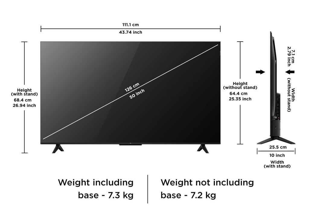 TCL 126 cm (50 inches) Metallic Bezel-Less FHD QLED TV 50S5K