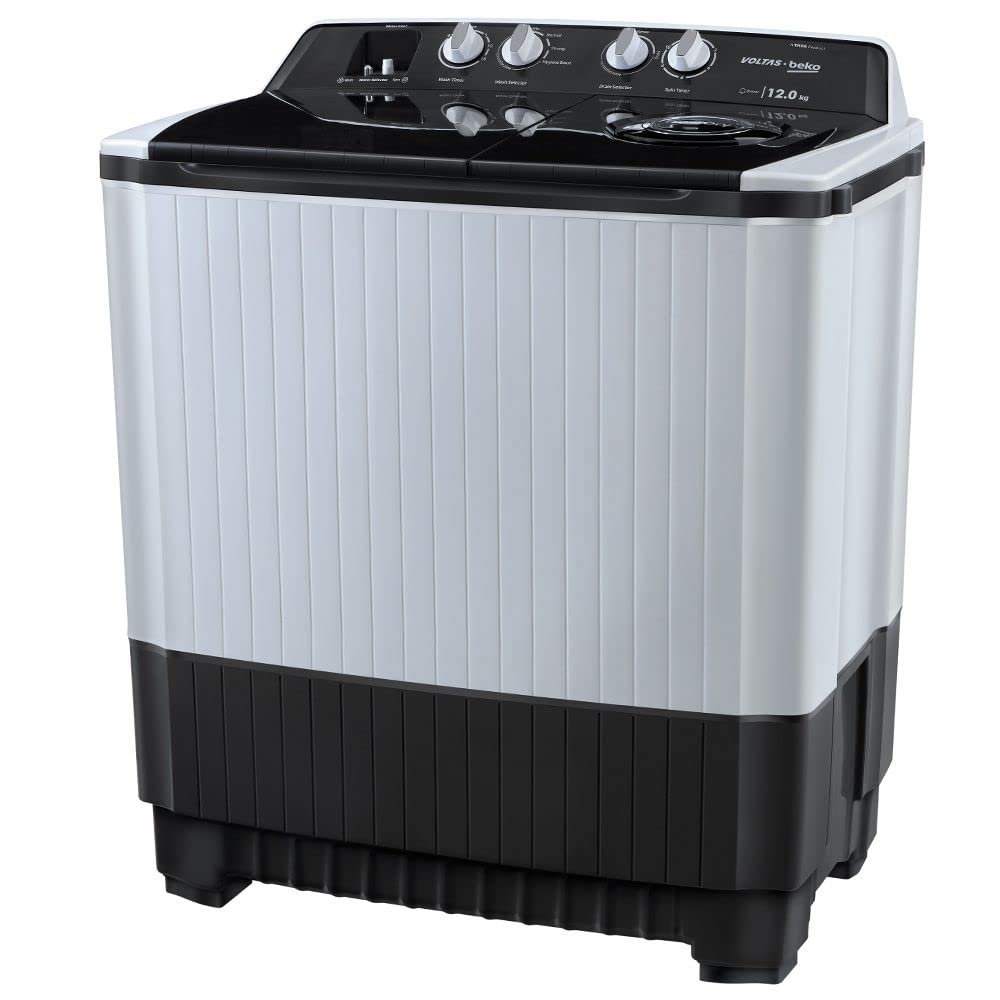 Voltas Beko by A Tata Product 12 kg Semi Automatic Top Load Washing Machine Blue, White (WTT120AGRT)