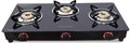 Butterfly Smart Glass 3 Burner Gas Stove, Black & White (Manual Ignition)