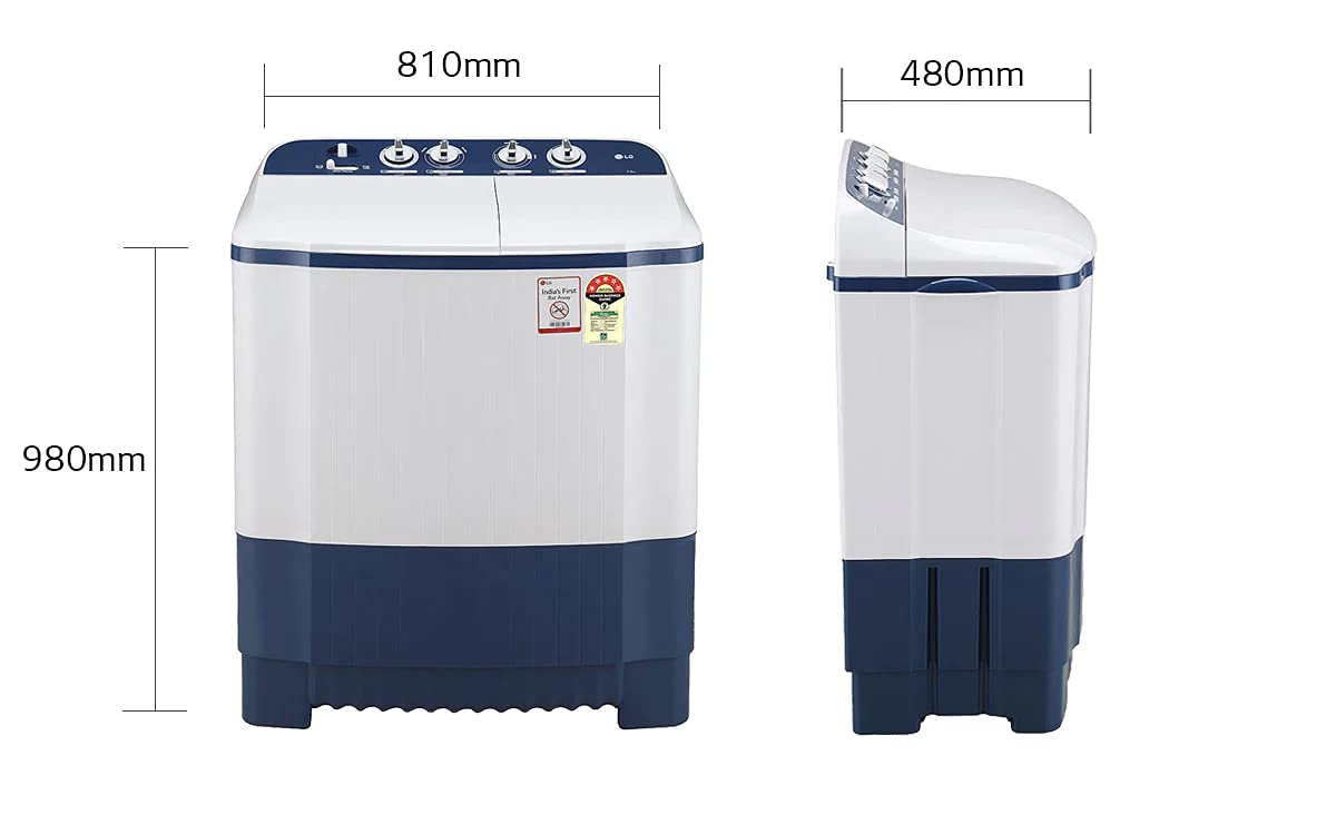 LG 7 kg Semi Automatic Top Load Washing Machine Blue, White (P7010NBAZ)