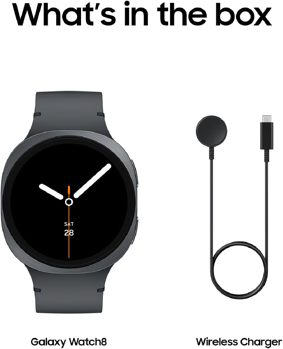 Samsung Galaxy Watch 8 (2025) 40mm Bluetooth Smartwatch, Cushion Design, Fitness Tracker, Sleep Coaching, Running Coach, Energy Score, Heart Rate Tracking