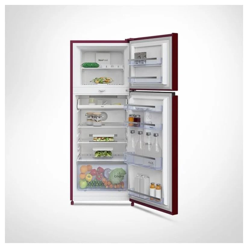 Voltas Beko RFF295D/W0CWR0I0000GD 250L 2 Star Frost Free Double Door Refrigerator Flower Wine