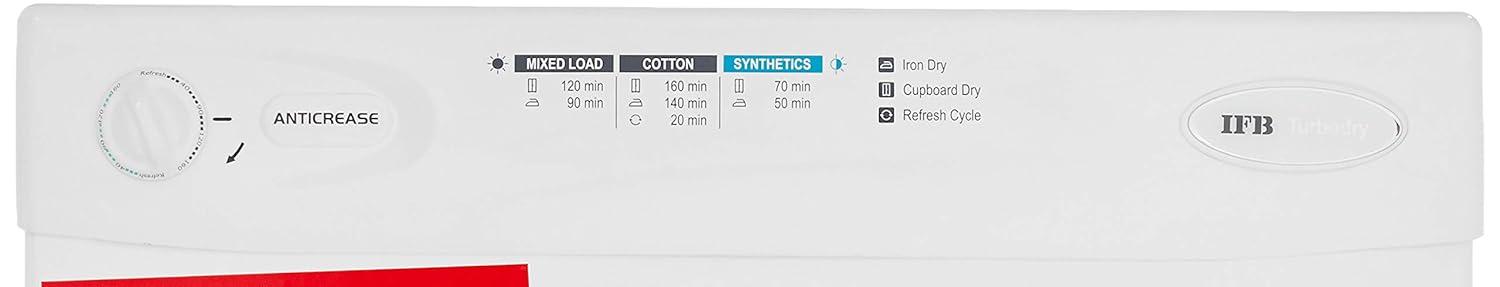 IFB 5.5 Kg Fully-Automatic Front Load Dryer (Turbo Dry, All Weather Drying, White)