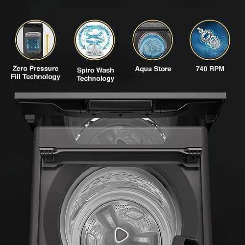 Whirlpool 7.5 Kg 5 Star Royal Fully-Automatic Top Load Washing Machine (WHITEMAGIC ROYAL 7.5 GENX, Grey, Hard Water Wash, ZPF Technology)-(Touched Up)