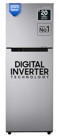 Samsung 236 L, 2 Star, Digital Inverter, Frost Free Double Door Refrigerator (RT28C3032GS/HL, Gray Silver)