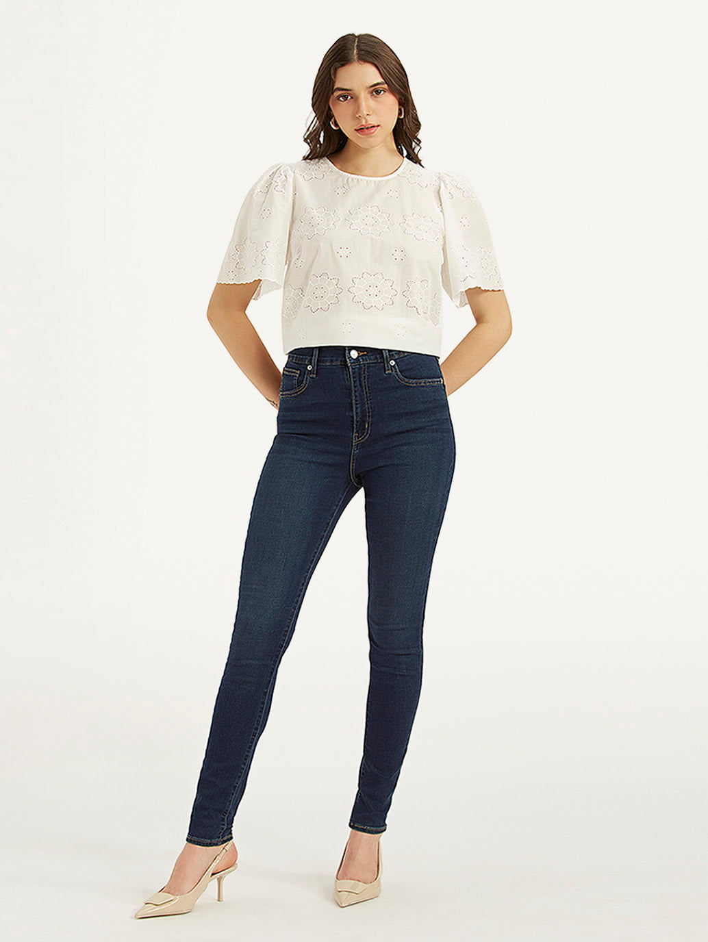 Women's Blue Mile High Skinny Fit High Rise Jeans
