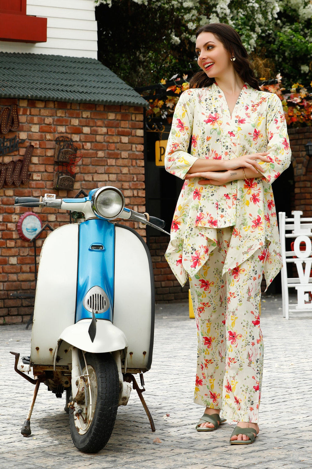 Calm Petal Haven Cotton flex Co-ord Set