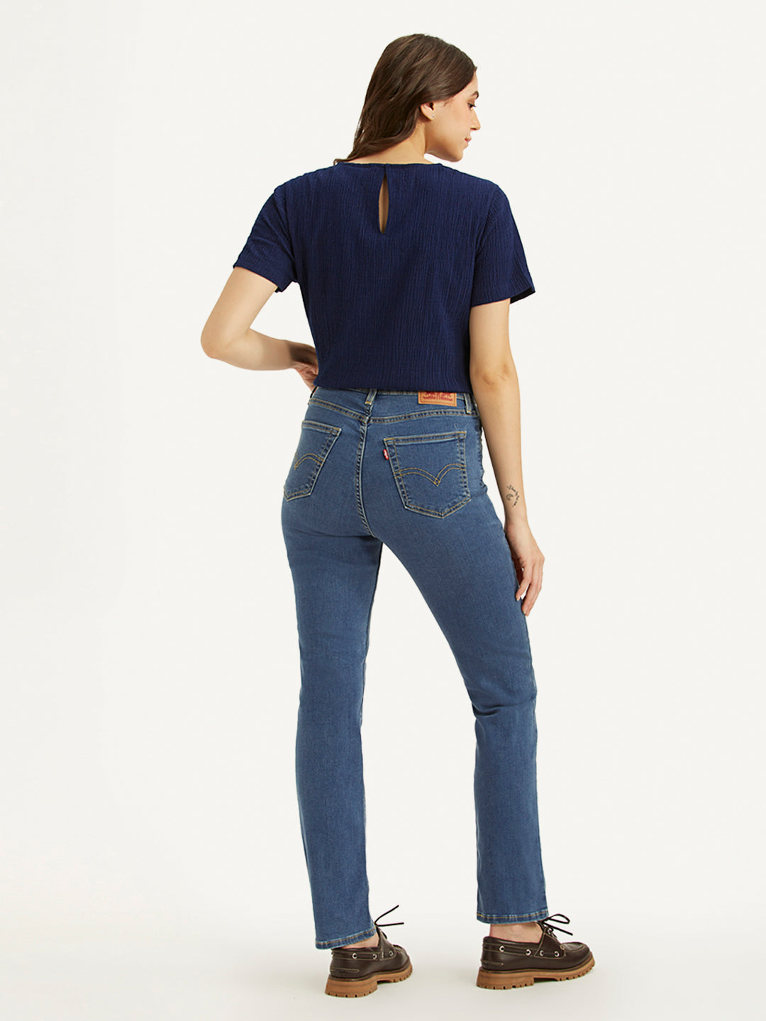 Women's 724 Blue Slim Straight Fit High Rise Jeans