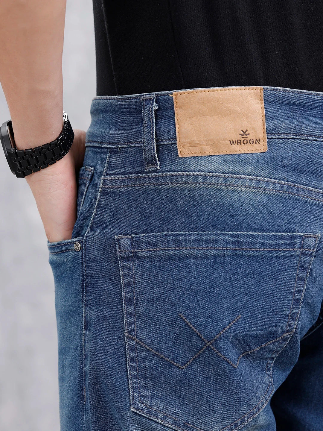 Men's Casual Straight Fit Jeans | Med Stone