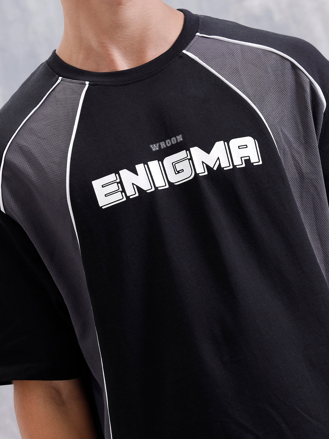 Casual Men Sporty Look Oversized Fit Tee With Print | Black