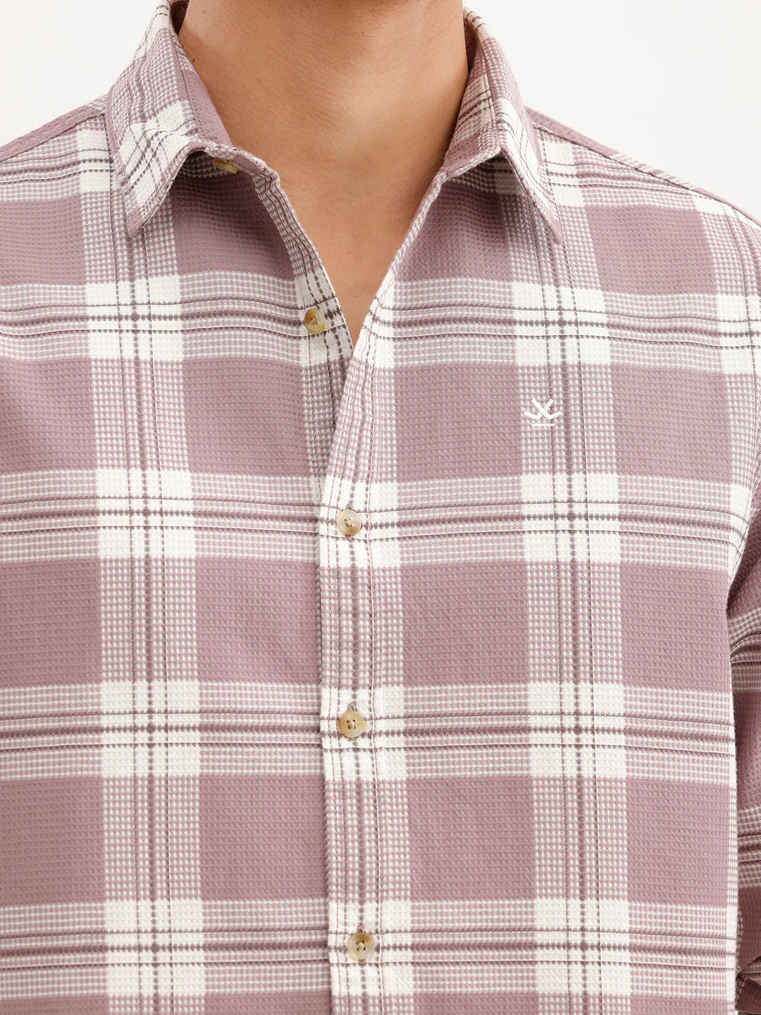 Comfort Fit Textured Shirt  | Pink