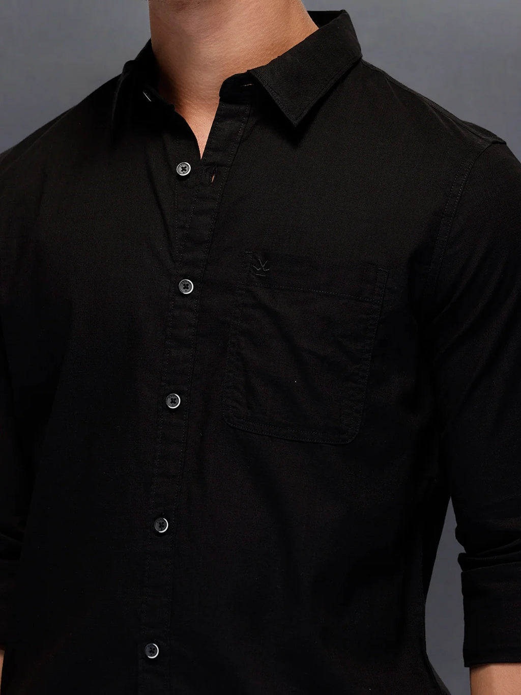 Men's Casual Slim Fit Shirt   |  Black