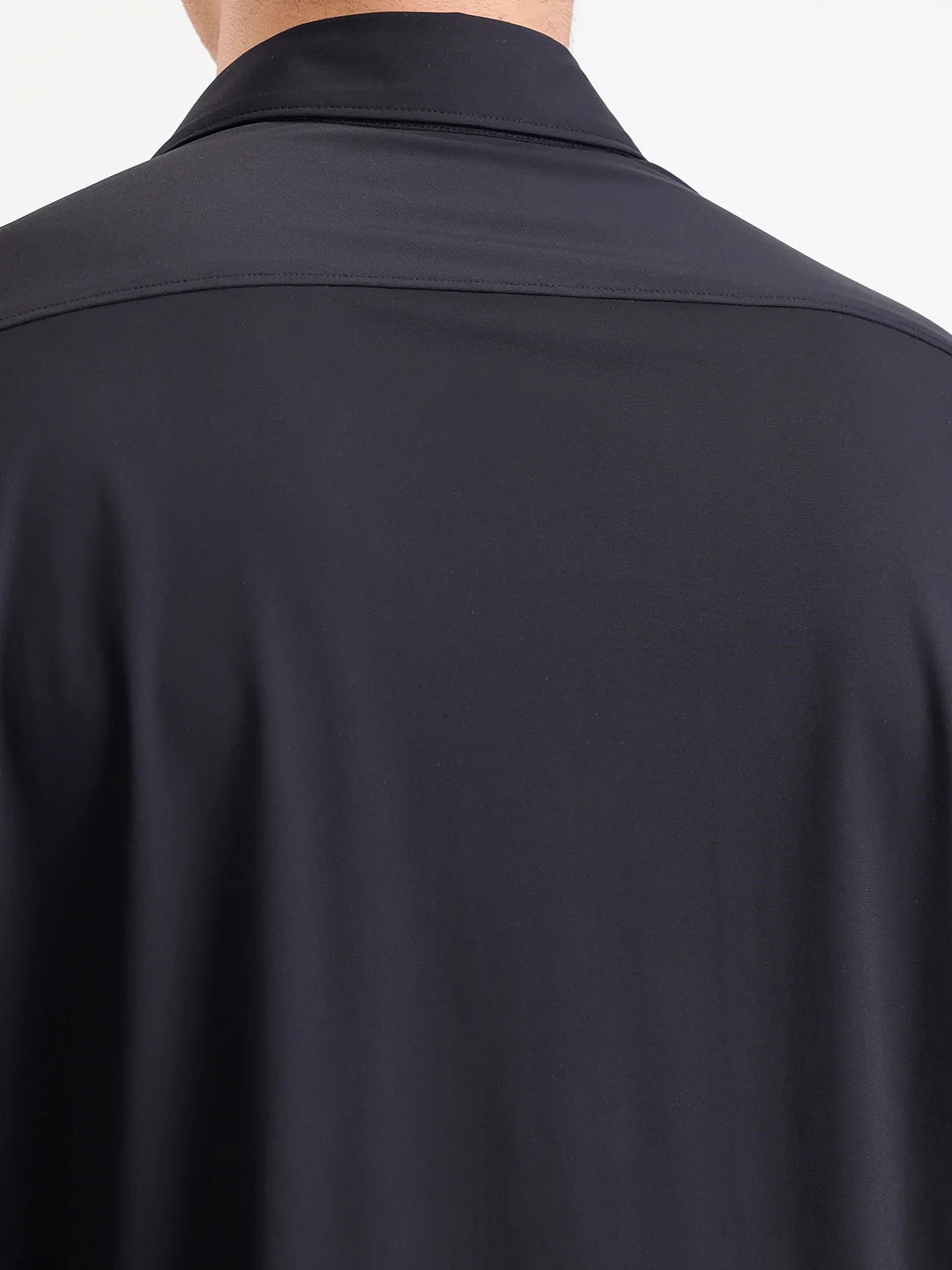 Solid Slim Fit Full Sleeve Shirt  | Black