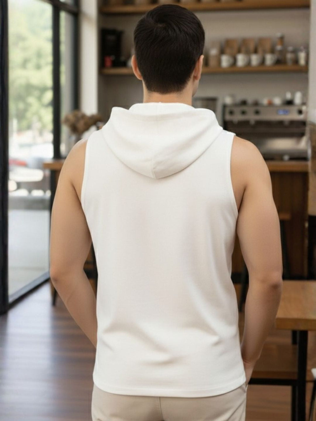 Men White Solid Printed T-shirt