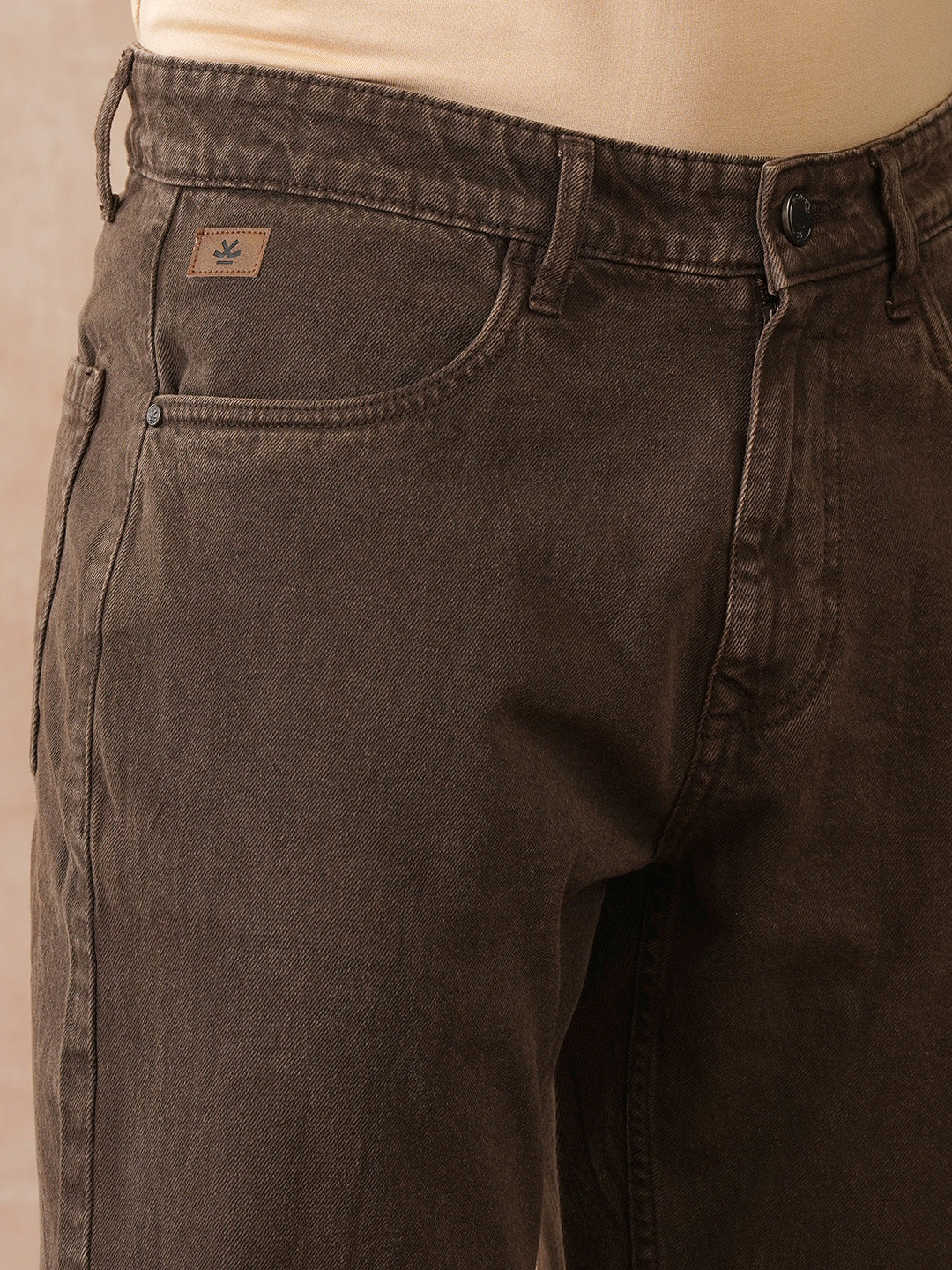 Faded Relaxed Fit Jeans | Brown