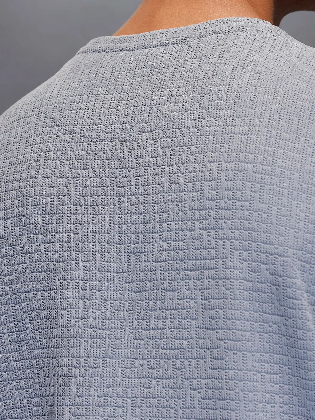 Men's Textured Oversized T-shirt  |  Grey