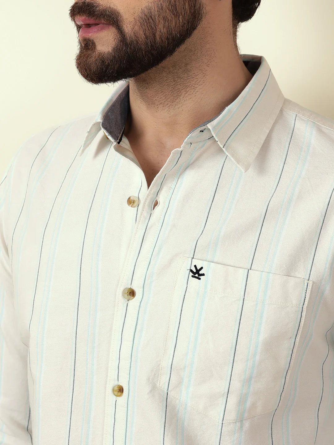 Tonal Stripes Oxford Shirt | Yellow