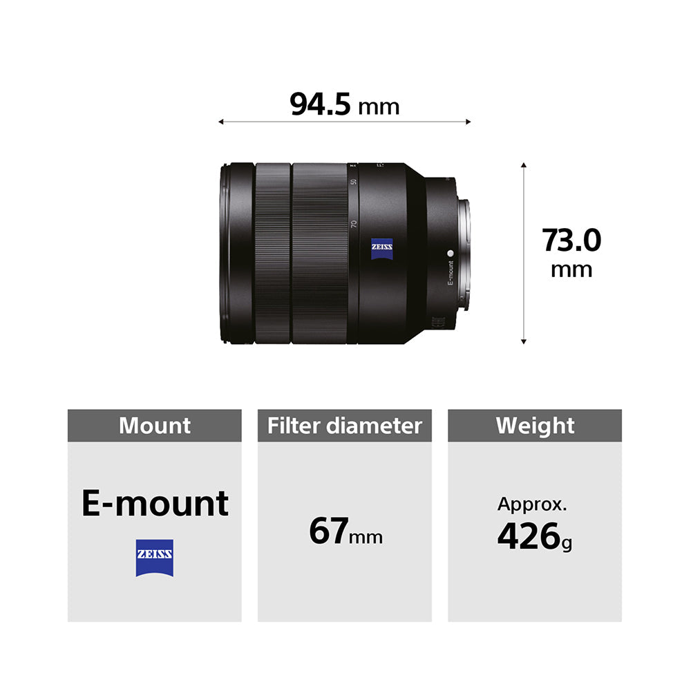 Sony Vario-Tessar® T* FE 24-70 mm F4 ZA OSS (SEL2470Z) E-Mount Full-Frame, Standard Zoom Lens