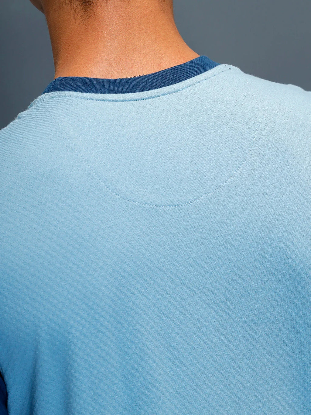 Men's Casual Regular Fit Colorblock T-Shirt | Light Blue