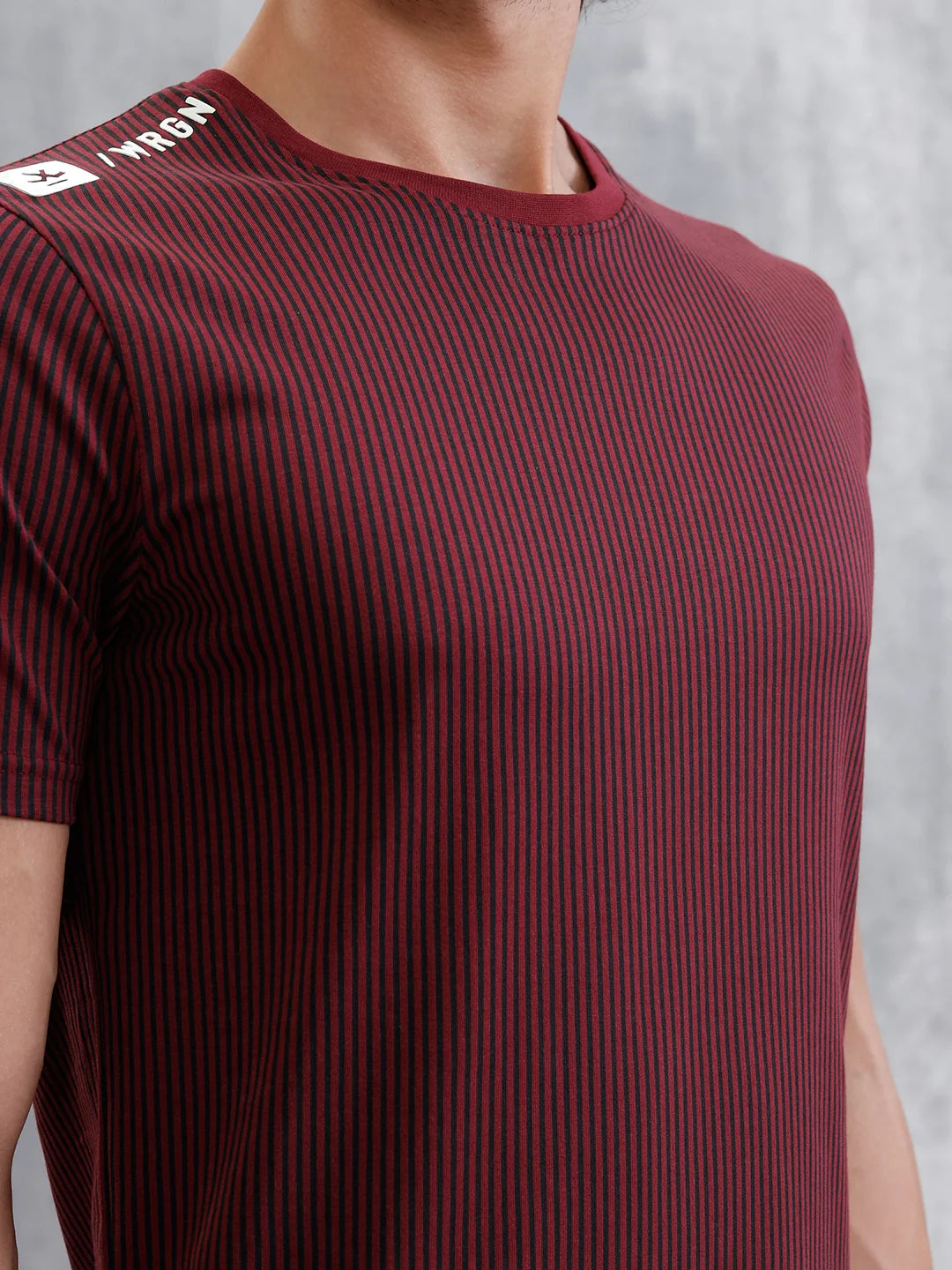 Striped Slim Fit T-Shirt | Maroon
