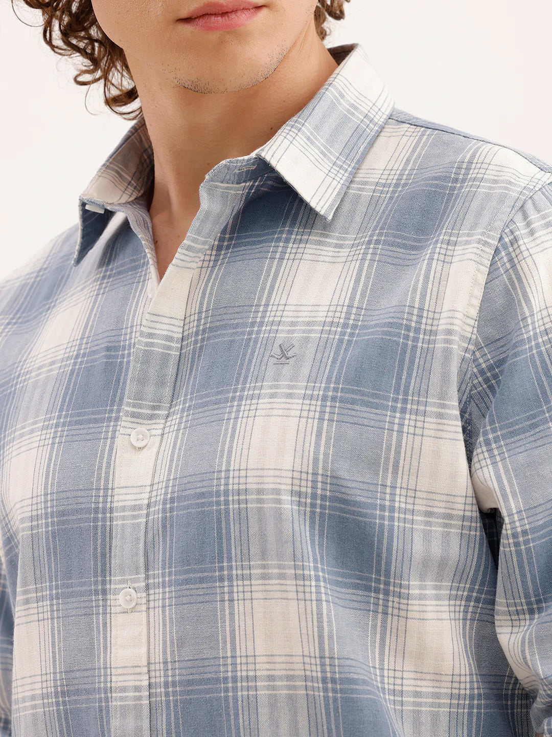 Slim Fit Checkered Shirt  | Blue