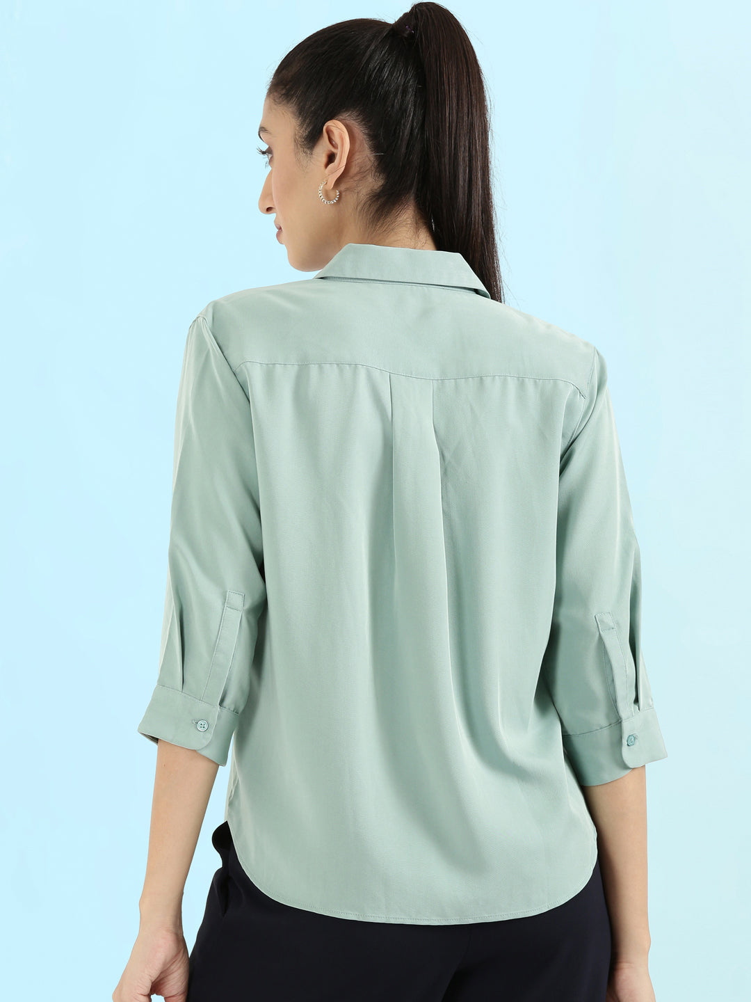 Rayon Polo Collar Top