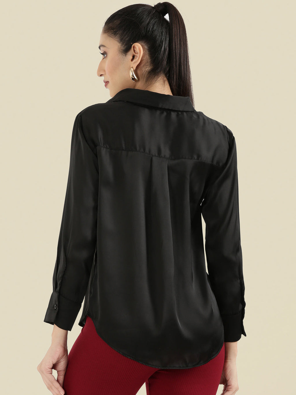 Satin Classic Collar Shirt