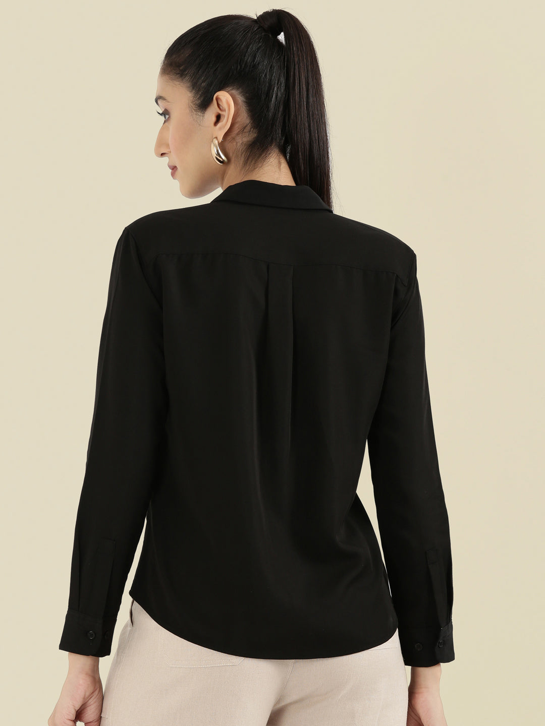 Hammered Classic Collar Pintuck Shirt