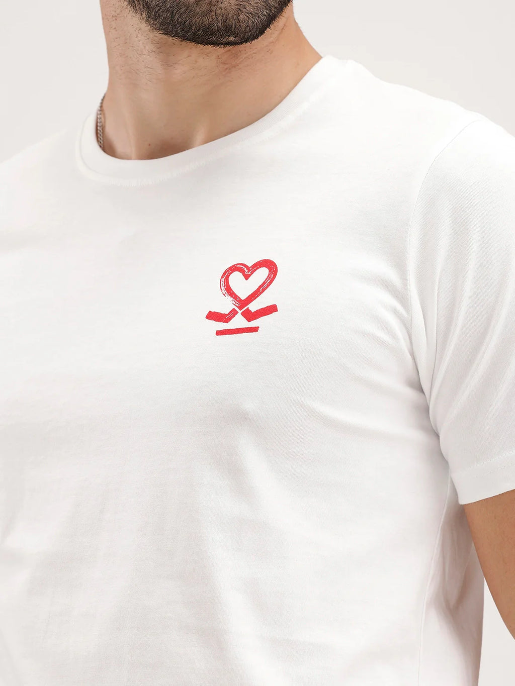 Slim Fit Placement Printed Tee | White