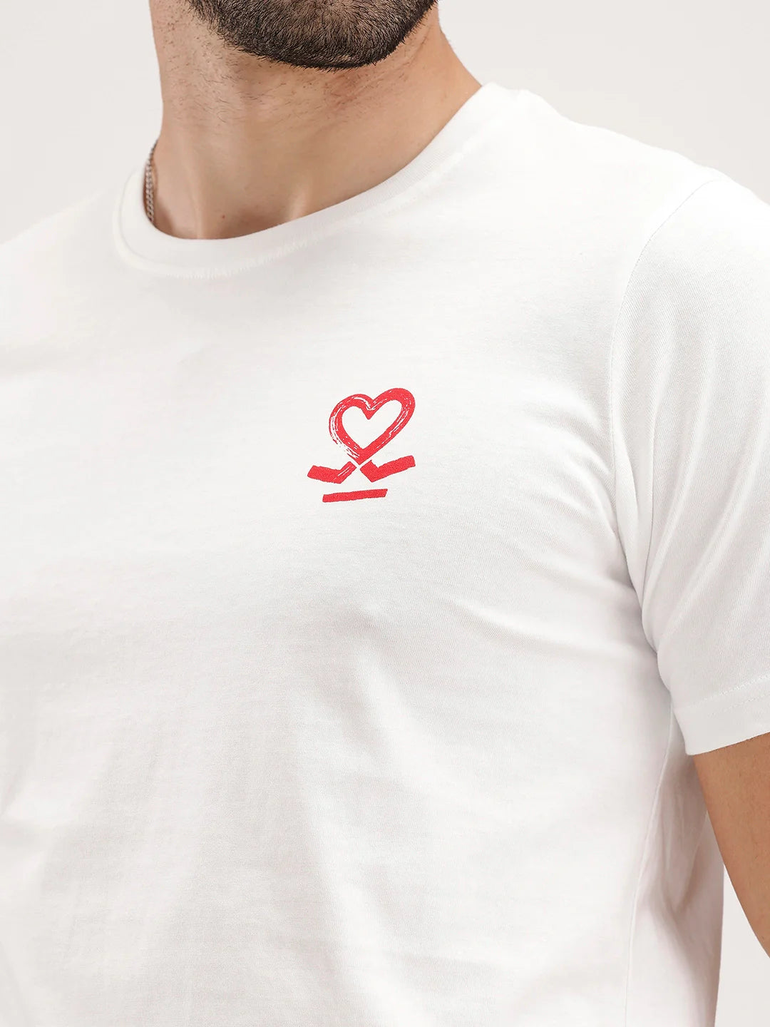 Slim Fit Placement Printed Tee | White
