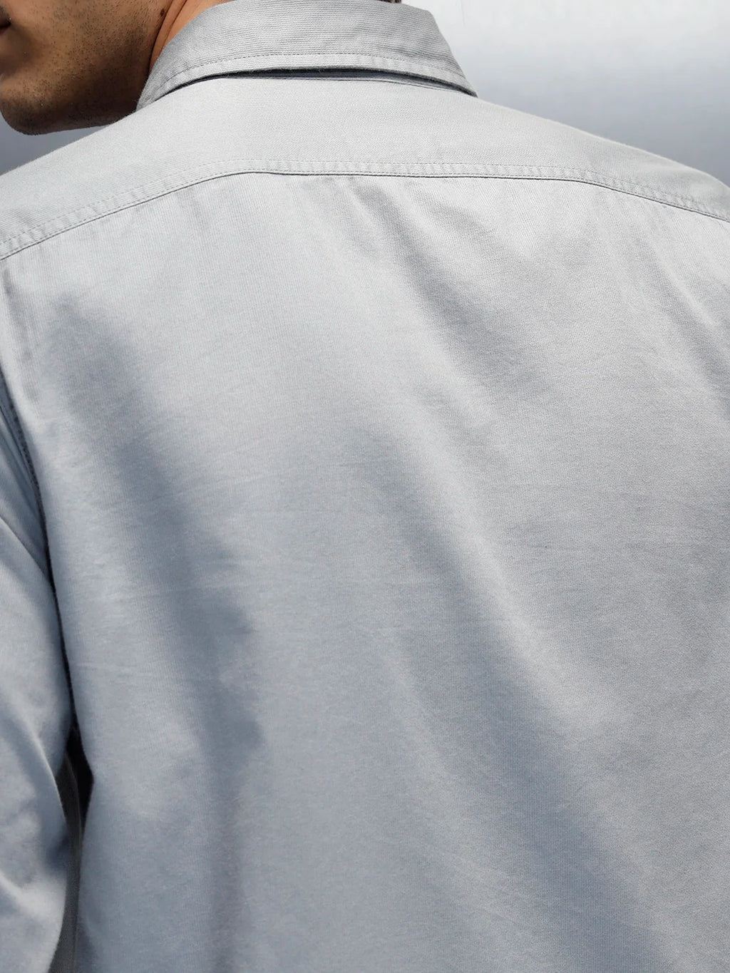 Men's casual slim fit double pocket shirt | Grey