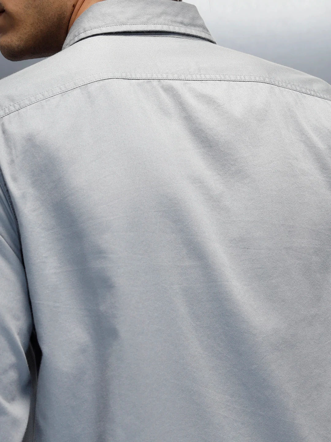 Men's casual slim fit double pocket shirt | Grey