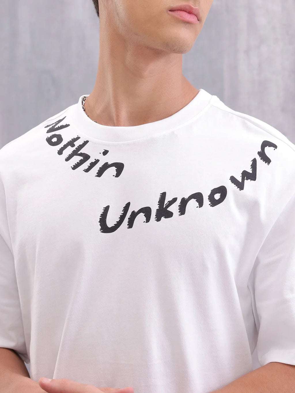 Graphic Printed Casual Look T-shirt With Branding | White
