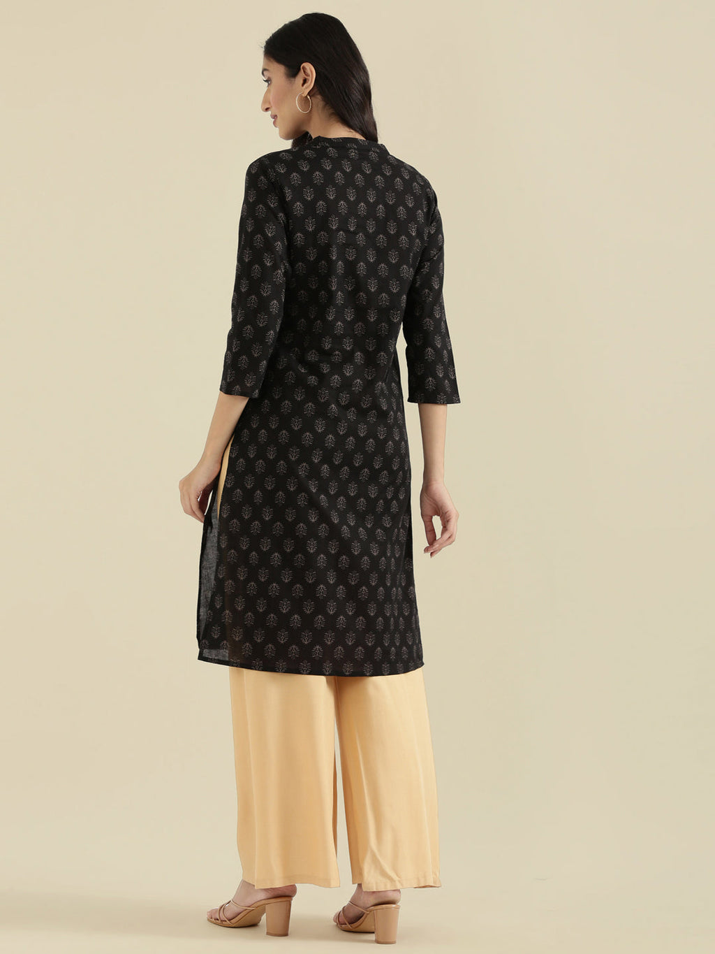 Cotton Dabu Block Print Straight Kurta