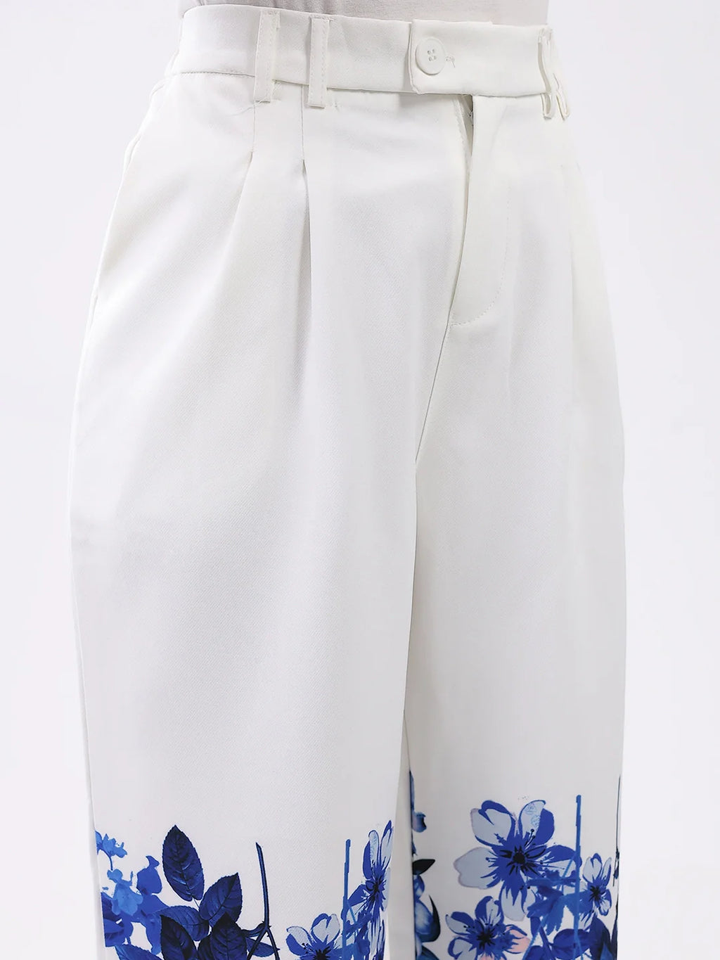 Elegant Floral Straight-Fit Trousers