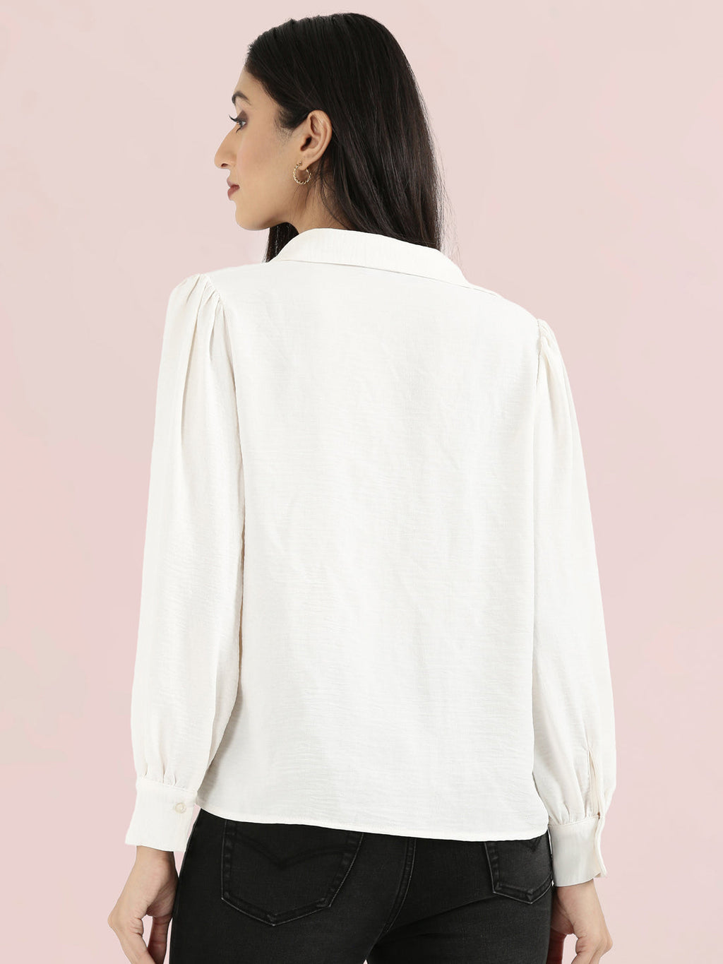 Hammered Classic Collar Pintuck Shirt