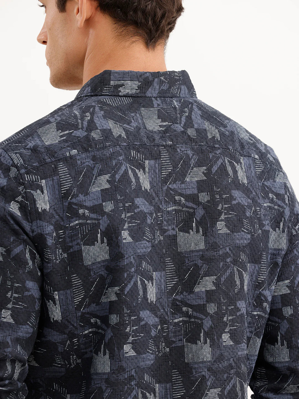 Slim Fit Textured Shirt  | Dark Blue