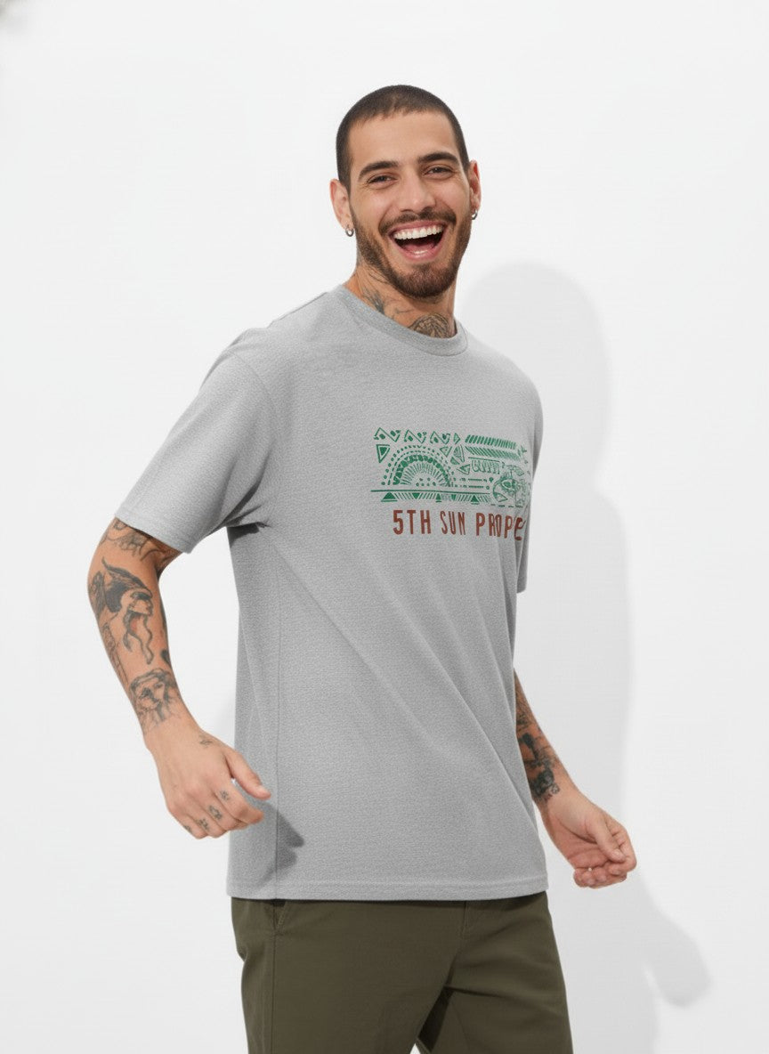 Men Oversized Cotton Tribal T-Shirt