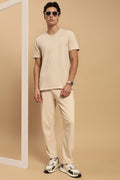 Men Beige Half Sleeve T-Shirt