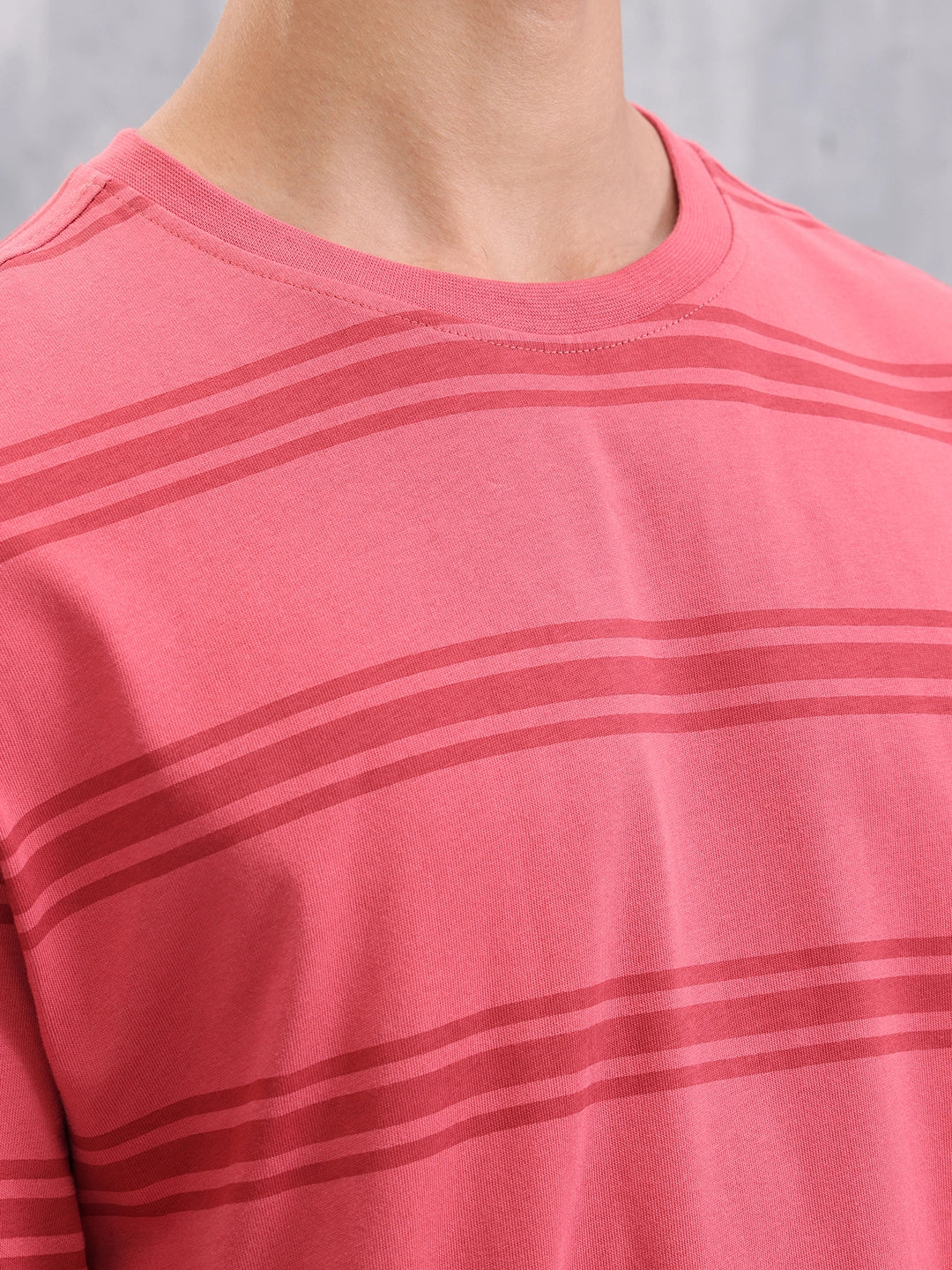 Printed All Over Striper Tee I Red
