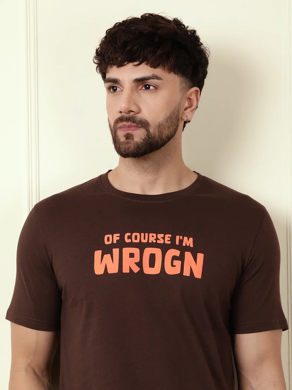 Puff Print Slim Fit T-Shirt | Brown