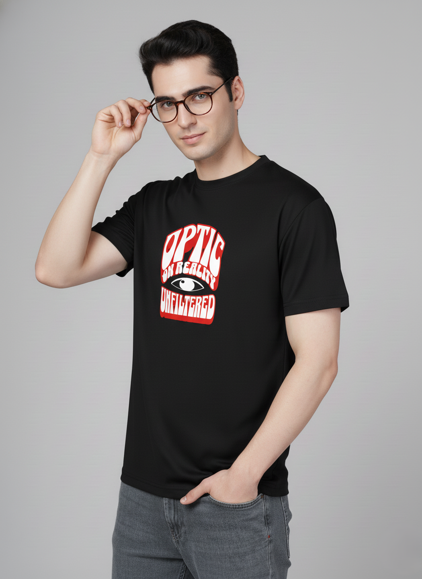 Men Cotton Black Printed Tshirt