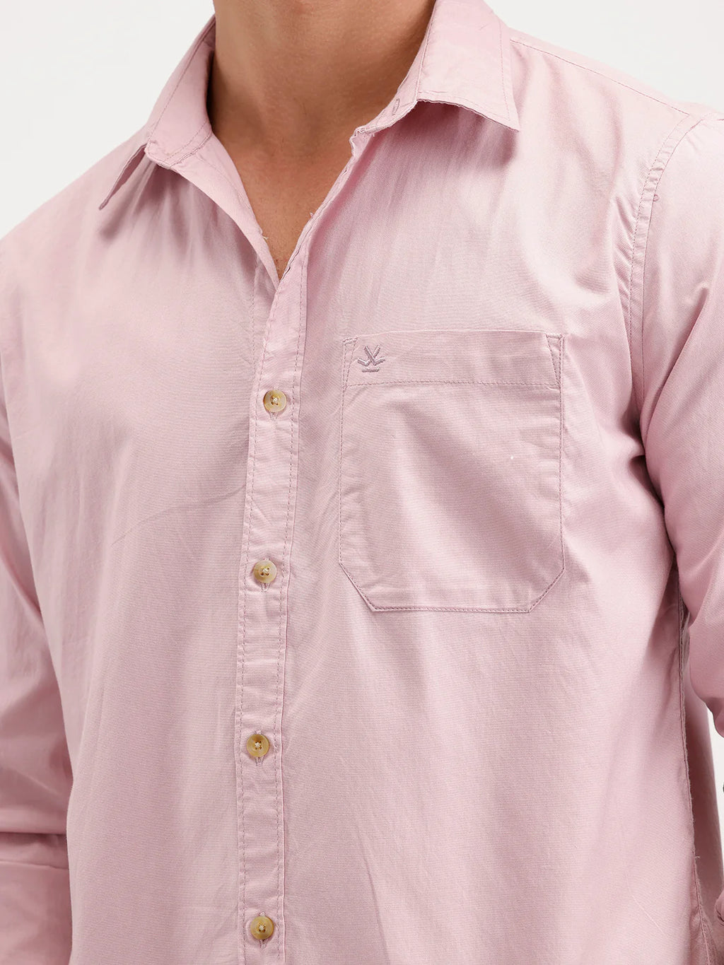 Solid Slim Fit Full Sleeve Shirt  | Pink